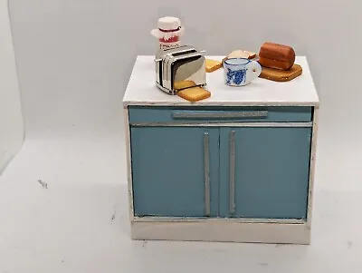 1/12 Scale Dolls House Furniture Kit Kitchen Unit With Opening Drawer And Doors • £5