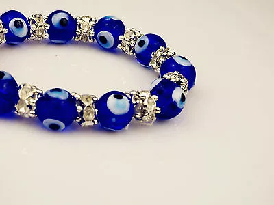 Beautiful Turkish Ottoman Jewellery Diamonte Evil Eye Bead Bracelet For GoodLuck • $3.85