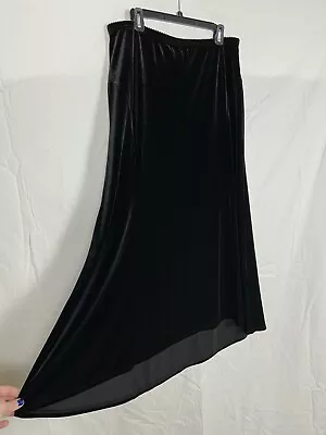 J.Jill Maxi Skirt Black Stretch Velvet Size Large Tall Goth Gothic Romantic • $30