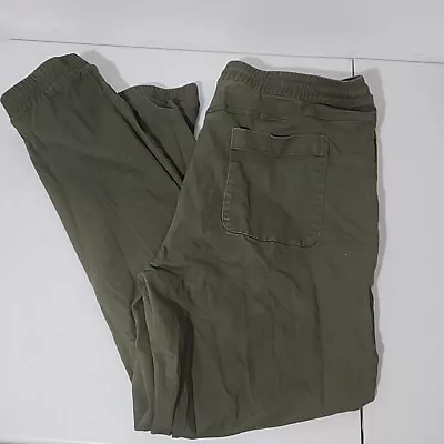 Forever 21 Men's Pants XL Green Drawstring Elastic Waist Cuffed Ankle Pockets • $18.88