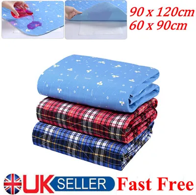 Reusable Washable Sheet Mattress Protector Incontinence Absorbent Bed Pads Mats • £15.99