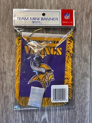 New Sealed Team Mini Banner Minnesota Vikings 3x5 Flag NFL Size About 4  X 5  • $11