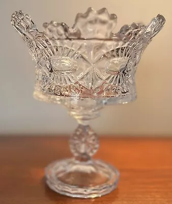 VTG Shannon Crystal Of Ireland GORGEOUS Crown Crystal Compote Pedestal Bowl • $40