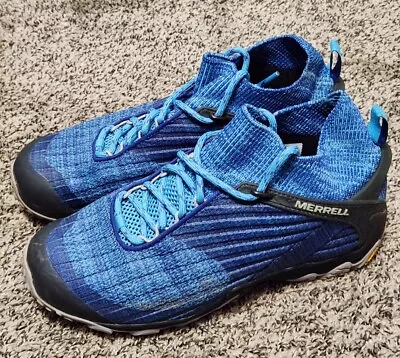 Merrell Cham 7 Knit Vitalize Blue US Size 7 Hiking Trail Shoes Vibram Soles • $29.99