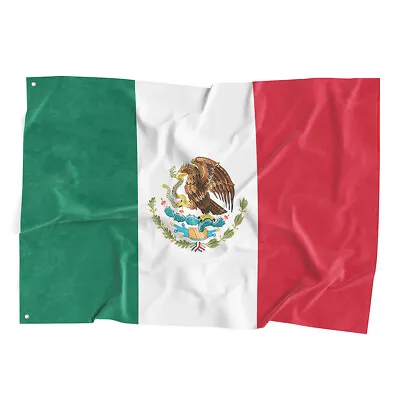 New 3’x5’ Polyester MEXICO FLAG Mexican Country Soccer Outdoor Banner Grommets • $4.95