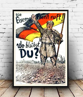 The Iron Front : Vintage Wartime Advertising Wall Art  Poster Reproduction. • £5.09