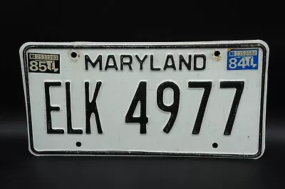 1984 1985 MARYLAND State ELK License Plate - ELKS CLUB # 4977 • $29.99