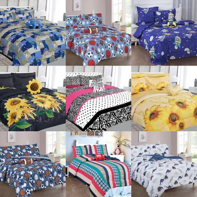 1 Bed Set Comforter Designs Boys & Girls / Teens Sheet Pillow Cases & Furry Toy • $39.50