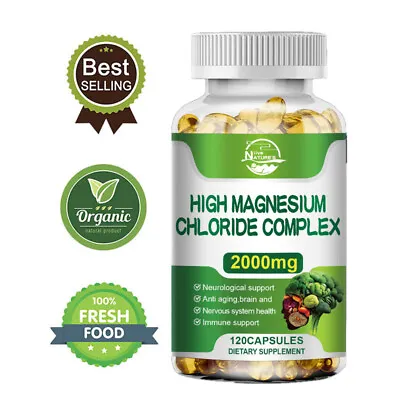 NATURE'S LIVE High Magnesium Chloride 120Capsules Nervous System Support Organic • $12.97