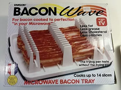 Emson Original Bacon Wave Microwave Bacon Tray 14 Slices As Seen On TV  1995 Box • $12.99