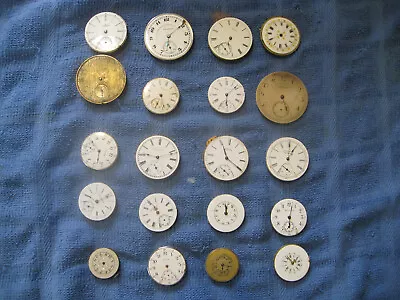 Vintage Pocket Watch Movements Various Sizes-Elgin-Waltham-Illinois-Hamden-Swiss • $14.99