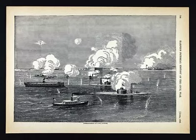 Harper's Civil War Print Ironclad Bombardment Fort Sumter Charleston SC • $15.99