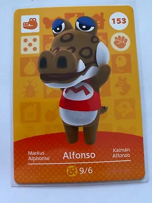 $6.40 • Buy 153 ALFONSO Animal Crossing Amiibo Card 153 Authentic ACNH