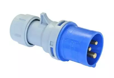 16 Amp Plug Ceeform Male 16 A IP44 230v 240v Blue Trailing 16 Amp Hook Up 240 V • £7.99