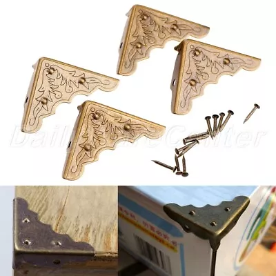 Iron Decorative Corner Protectors Retro Metal Music Box With Screws Cover Table • $6.62