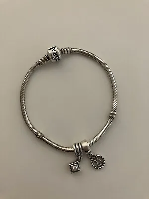 $32 • Buy Genuine Pandora Snake Chain Bracelet With Charms