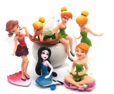 6pcs Disney Fairies Tinkerbell Action Figure Cake Topper Decor Doll Kid Toy • $18.95