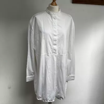 Cos Tunic Shirt Size Medium White 100% Cotton Minimal Simple Utility • £30