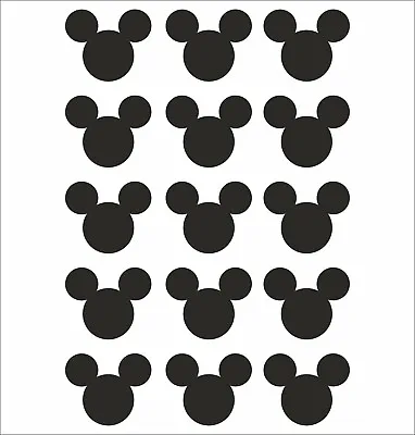 Mickey Mouse Head 15 Pack Wall Sticker Decal Laptop Phone Vinyl Adhesive Car • £2.99