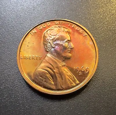 1969-S Proof Lincoln Memorial Cent DDO/DDR Variety With Toning BU Condition • $69.99