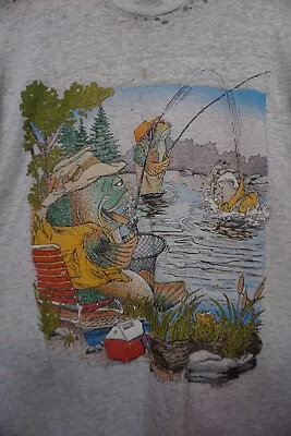 Vintage Paper Thin Fishing T-shirt Men's XL • $15