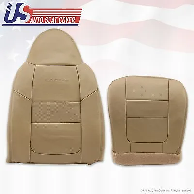 2001 Ford F250 F350 Lariat Driver Bottom & Top Leather Seat Covers Parchment TAN • $277.99