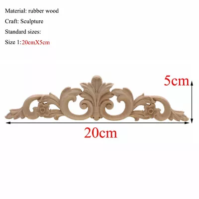 Unpainted Wooden Carving Natural Wood Appliques For Modern Furniture Decoration • $6.40