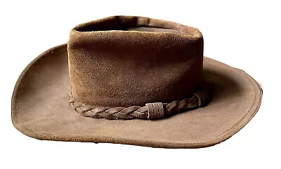 Minnetonka The Outback Hat Brown Leather Adult Large Genuine Gently Worn • $49.99