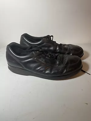 Mens SAS Time Out Walking Shoes Sneakers Comfort Black Leather Lace Up  13 USED • $19.99