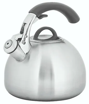 New AVANTI Varese Stove Top Whistling Kettle 2.5 Litre Silver Induction Kitchen • $58.99