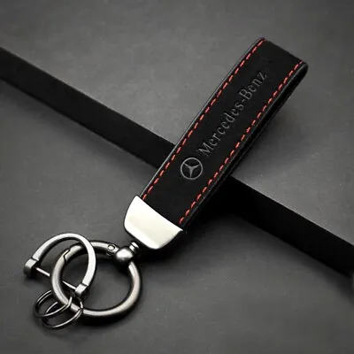 Black Suede Car Key Chain Car Emblem Key Pendant For Mercedes Benz Class • $11.60