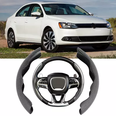 15'' Carbon Fiber Car Steering Wheel Cover Anti-slip For VW Volkswagen Jetta • $19.59