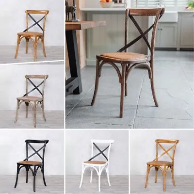 Bentwood Dining Chairs Oak Wooden Chairs Cross Back Dining Chairs • £120