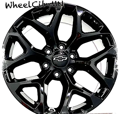 20  Gloss Black Snowflake OE 5668 Replica SFO Wheels 2024 Chevy Silverado 6x5.5 • $969.99