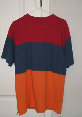 Vintage Duck Head Color Block Men's Sz (l) Short Sleeve Striped Cotton Shirt! • $7.50