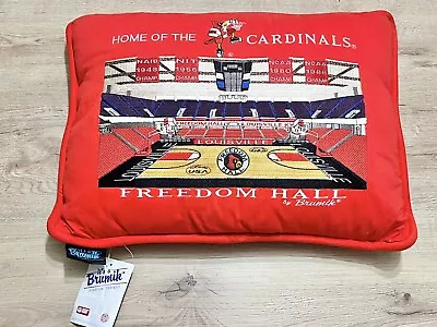 Vintage Louisville Cardinals Freedom Hall NCAA Basketball Red Embroidered Pillow • $49.99