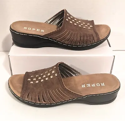 $24.99 • Buy Roper Sandals Slide Women's Sz 11 Brown Suede 