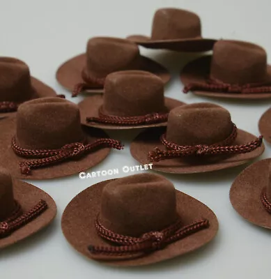 12 MINI COWBOY FELT HAT 2  Brown WESTERN WEDDING FAVORS RECUERDOS BIRTHDAY PARTY • $13.99