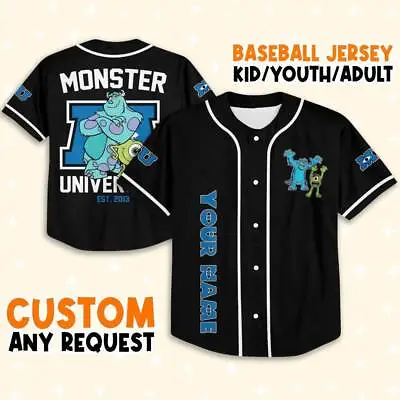 Personalize Monsters Inc Retro Monsters University Custom Disney Baseball Jersey • $39.99