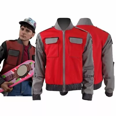 Men Back To The Future Mardi Jacket Cosplay Costume Halloween Coat Outfit Hoodie • $65.52