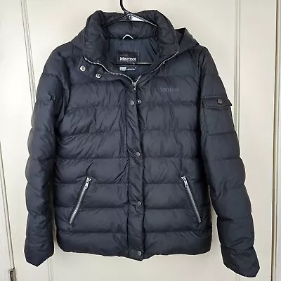 Marmot 700 Fill Down Puffer Jacket Girl Junior XL Winter Parka Black Hooded • $39.99