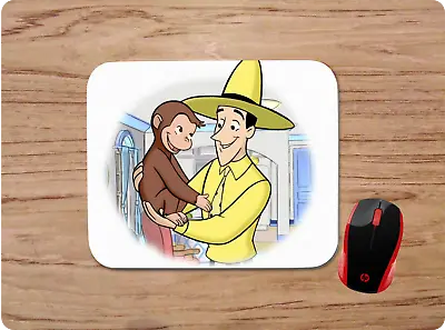 Curious George Man In The Yellow Hat Custom Mouse Pad Desk Mat Pc Gaming School • $12.91