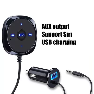 Car AUX Bluetooth Receiver Handsfree Kit 3.5mm Transmitter/MP3 Player/USB Charge • £13.74