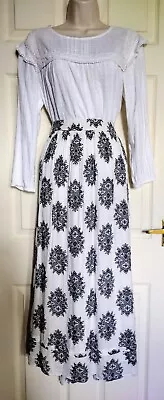 Laura Ashley Layered Boho Print Maxi Skirt Sz 14 - Cottagecore Prairie  • £12