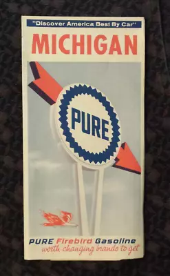 1966 PURE Firebird Gasoline Michigan Road Map • $9