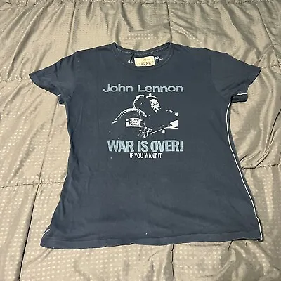 John Lennon War Is Over Navy Trunk LTD Vintage T-Shirt Size 3 Roughly Size Small • £62.66