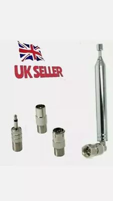 7 Section Telescopic Aerial Antenna + Adapters DAB/FM. For Onkyo Tuners FREEPOST • £8.99