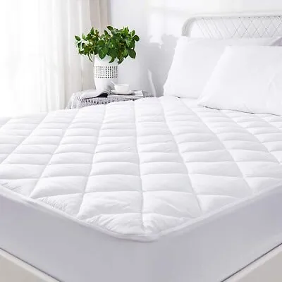 £10.99 • Buy 100% Cotton Quilted Extra Deep Fitted Mattress Protector Single Double King Size