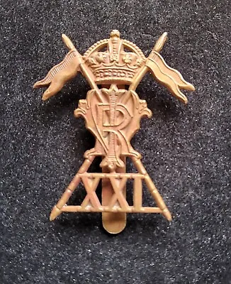 WW1 Era 21st Lancers Empress Of India's Brass Cap Badge British Military Gaunt • $12.63
