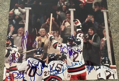 1980 Usa Olympic Hockey Gold Medal 9 Signed 8x10 Jim Craig Verchota Eruzione • $175